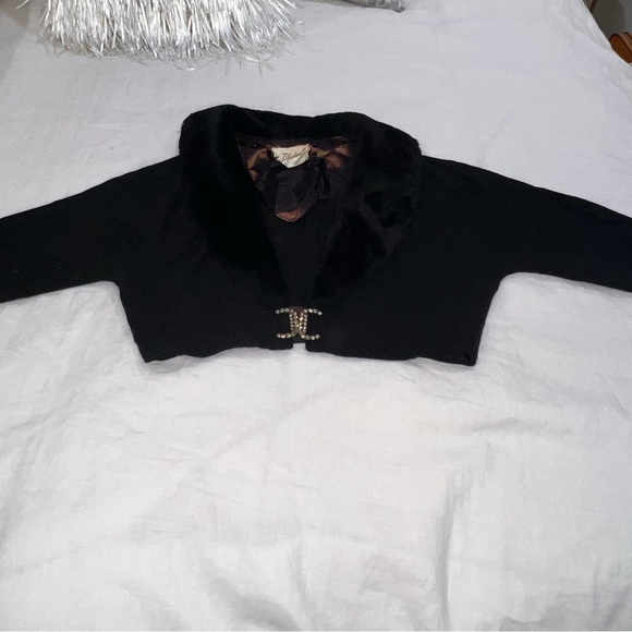 Vintage 1960”s Mr. Blackwell Black Faux Fur Jacket Size Small - Picture 12 of 13